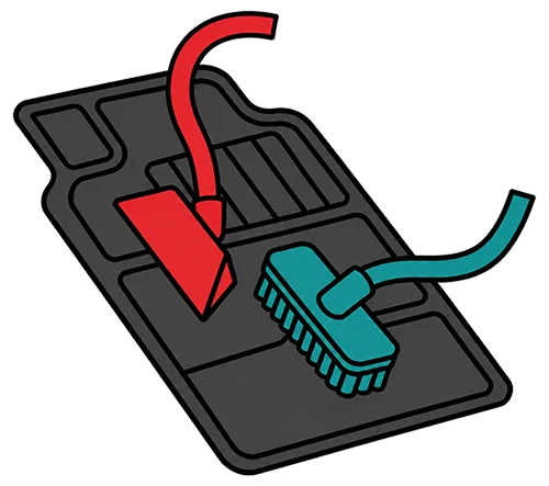 Shampooing and Vacuuming a Car Mat